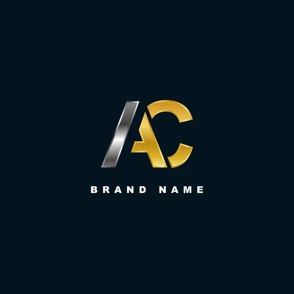 Creative Gold Silver Logo Design — Stock Vector