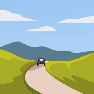 Yol Yolculuğu Vektör Sanatı Çizimi