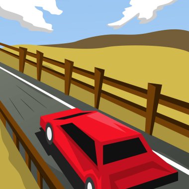 Yol Yolculuğu Vektör Sanatı Çizimi