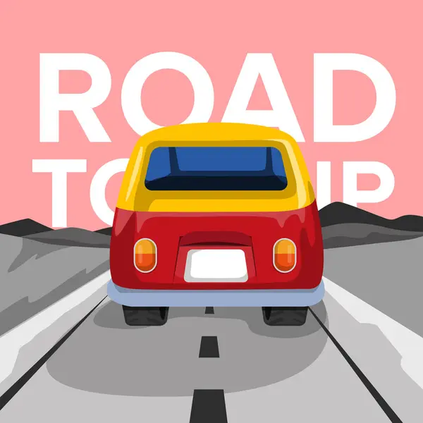 Road Trip Drive Vector Art Illustration — Stock Vector
