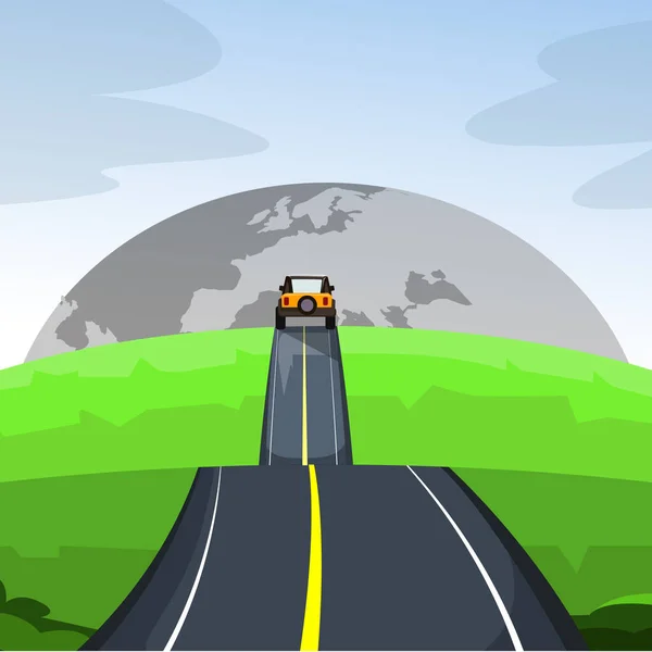 Road Trip Drive Vektorové Umění Ilustrace — Stockový vektor