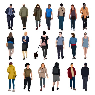 Bir grup insan vektör çizim tasarımı