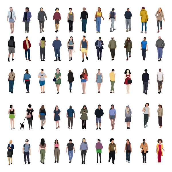 Набор Людей Векторные Иллюстрации Дизайн Лицензионные Стоковые Векторы