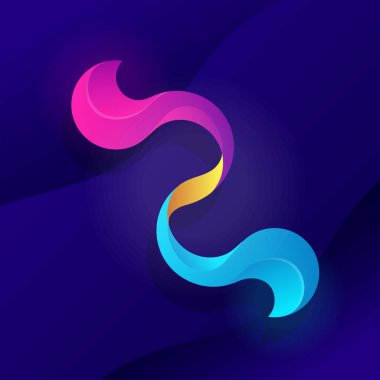 Renkli soyut logo simgesi tasarımı