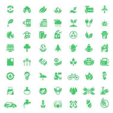 ekoloji simgelerinin dizayn seti