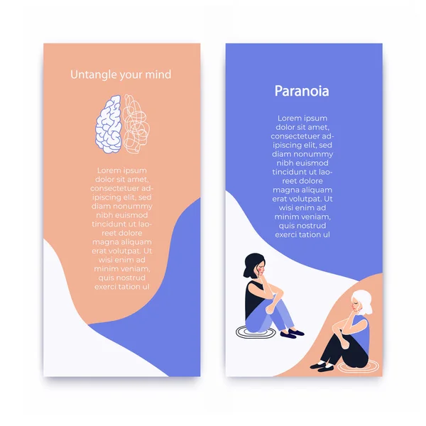 Książka Zdrowiu Psychicznym Szablon Dla Stron Internetowych Paranoja Psychologia — Wektor stockowy