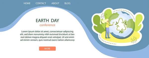 День Земли Экологический Баннер Сайте Разработка Мобильного Сайта Экологическая Конференция — стоковый вектор