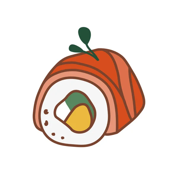 Sushi Broodje Met Zalm Mango Geschikt Voor Restaurant Banners Logo — Stockvector