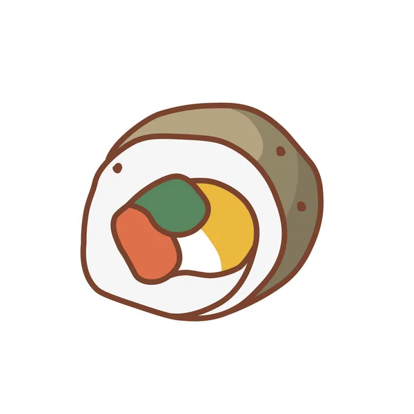 Sushi Broodje Met Zalm Mango Geschikt Voor Restaurant Banners Logo — Stockvector