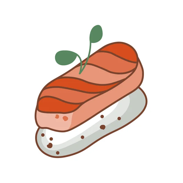 Nigiri Met Zalm Geschikt Voor Restaurant Banners Logo Fast Food — Stockvector