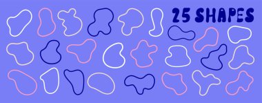 Bir dizi soyut taslak leke. Elle çizilmiş. Kendi desenlerini ve tasarımlarını yarattığın için..