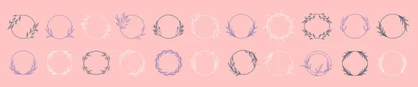 Flourish Laurel Wreaths Your Designs Logo Templates Set Hand Drawn — Image vectorielle