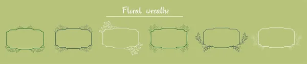 Flourish Laurel Wreaths Your Designs Logo Templates Set Hand Drawn — Stockvector