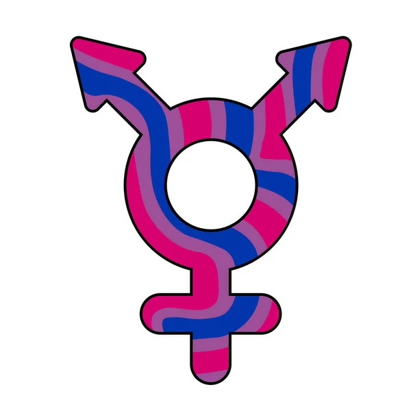 Symbole Genre Bisexuel Communauté Lgbtq Mois Fierté — Image vectorielle