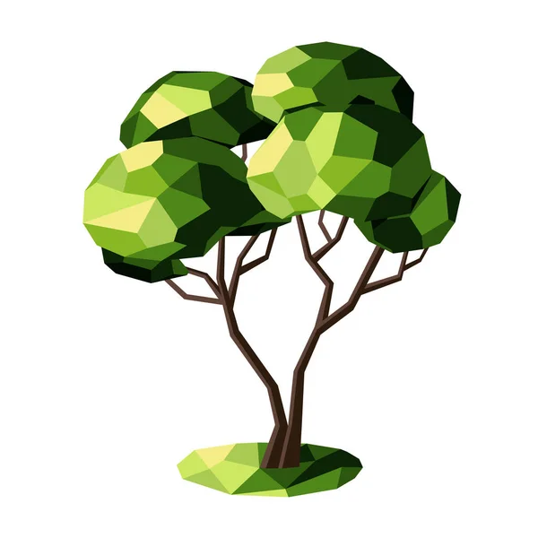 Árvore Poli Baixa Para Projetos Paisagem Árvore Geométrica Comitiva Vetor — Vetor de Stock