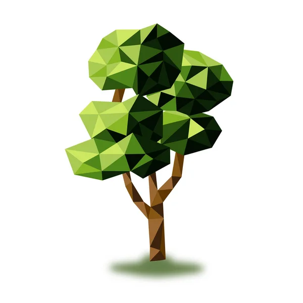 Low Poly Baum Für Landschaftsgestaltung Geometrischer Baum Entourage Vektor — Stockvektor