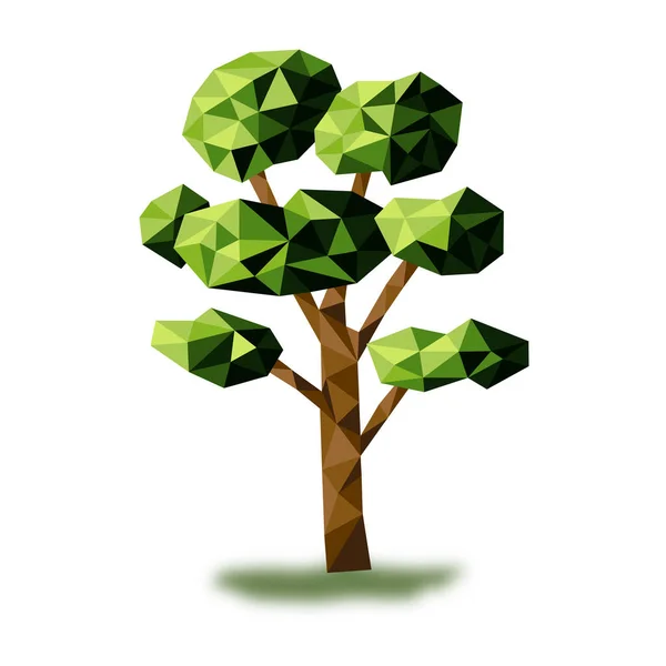 Árvore Poli Baixa Para Projetos Paisagem Árvore Geométrica Comitiva Vector — Vetor de Stock