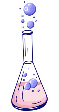 Matara. Kimya malzemeleri. Okula dönelim. Vektör.