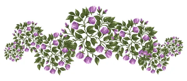 Mimari kat planları için gül ağaçları. Çevre tasarımı. Çeşitli ağaçlar, çalılar ve çalılar, peyzaj tasarım planı için üst manzara. Vektör illüstrasyonu.