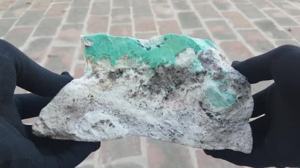 Espécime Amazonita Tectosilicato Mineral Variedade Feldspato — Vídeo de Stock