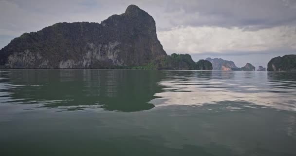 Pohled Dlouhého Ocasu Lodi Phang Nga Bay National Marine Park — Stock video