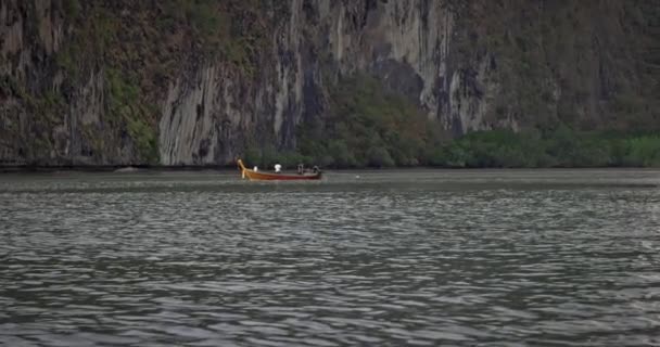 Вид Борта Судна Национального Морского Парка Пхангнга Бей Охраняемого Имеющего — стоковое видео