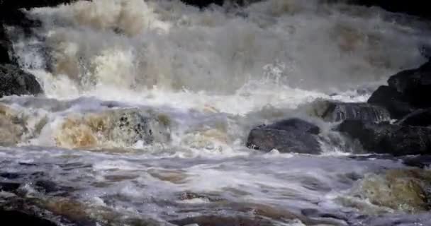 Vattenfall Republiken Karelen Ryssland Den Pittoreska Naturen Ett Vackert Vattenfall — Stockvideo