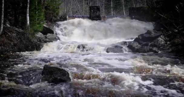 Cachoeira República Carélia Rússia Natureza Pitoresca Uma Bela Cachoeira Uma — Vídeo de Stock