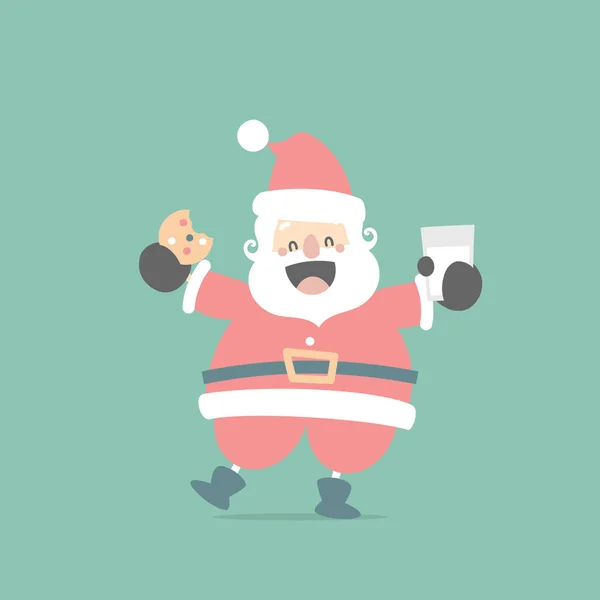Frohe Weihnachten Und Ein Gutes Neues Jahr Mit Niedlichen Weihnachtsmann — Stockvektor