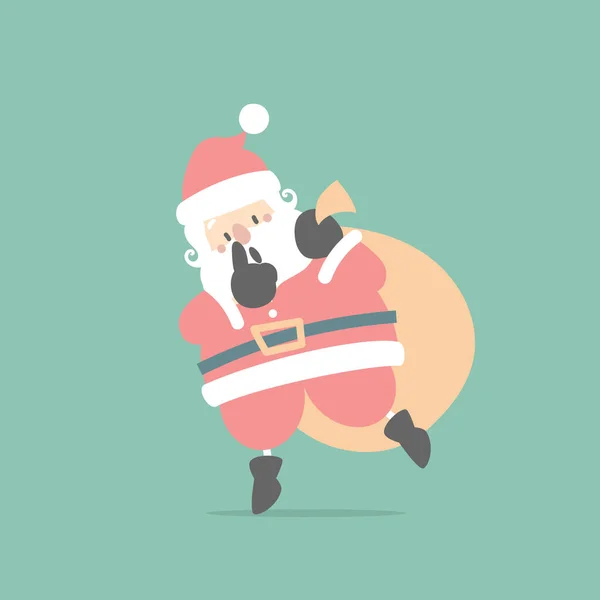 Frohe Weihnachten Und Ein Glückliches Neues Jahr Mit Niedlichen Weihnachtsmann — Stockvektor
