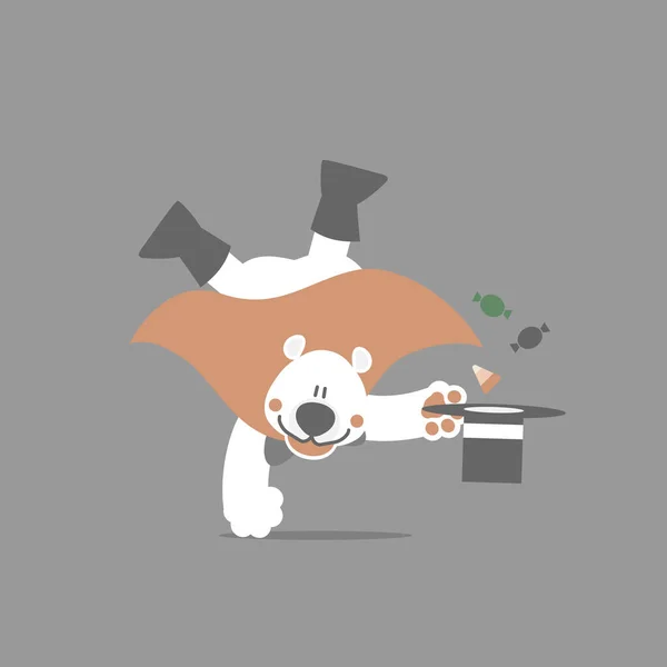 Halloween Feliz Com Urso Polar Doce Doce Design Personagem Desenho — Vetor de Stock