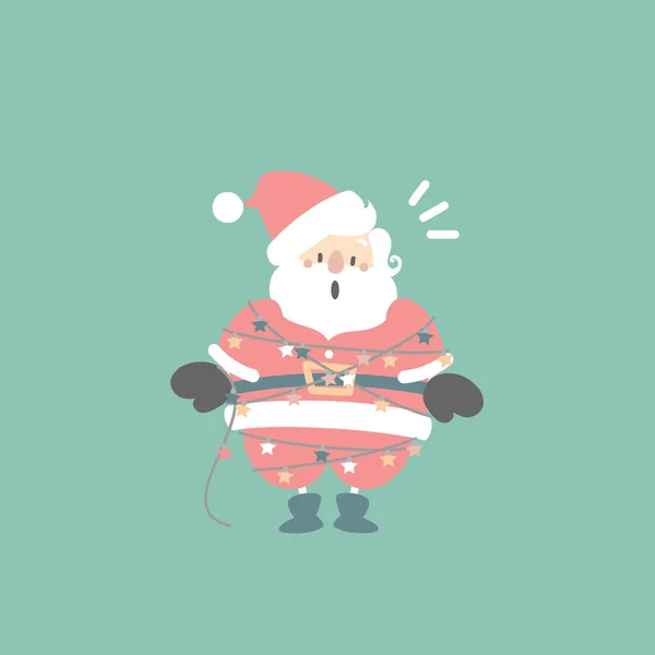 Веселого Рождества Счастливого Нового Года Милым Санта Клаусом Зимний Сезон — стоковый вектор