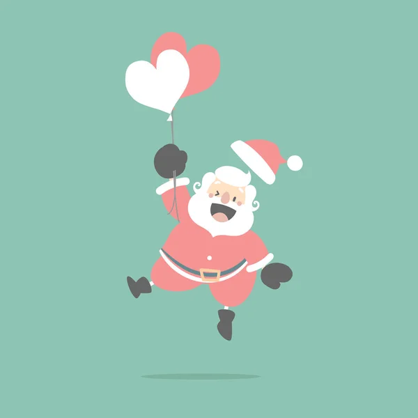 Feliz Natal Feliz Ano Novo Com Bonito Santa Claus Segurando — Vetor de Stock