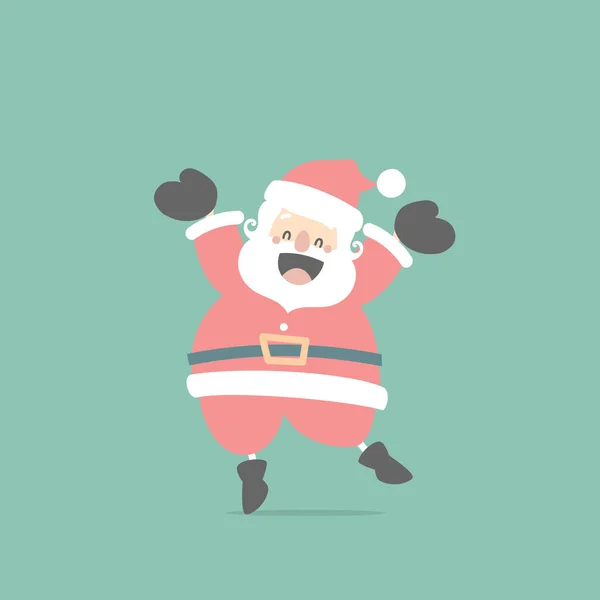 Joyeux Noël Bonne Année Avec Mignon Père Noël Claus Dans — Image vectorielle