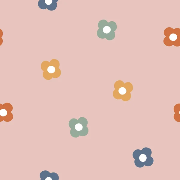 Nahtlose Blume Wiederholen Muster Hintergrund Flache Vektor Illustration Design — Stockvektor