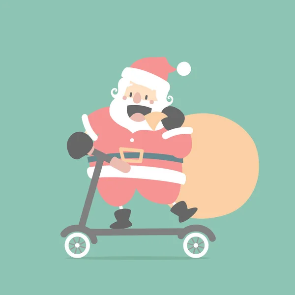 Feliz Natal Feliz Ano Novo Com Bonito Santa Claus Com — Vetor de Stock
