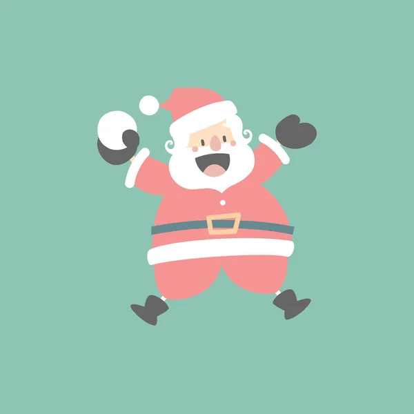 Joyeux Noël Bonne Année Avec Mignon Père Noël Claus Boule — Image vectorielle