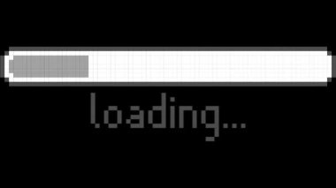 Pürüzsüz video yükleme tezgahı oyunu 8bit piksel sanat süreci bilgisayar pili, afiş
