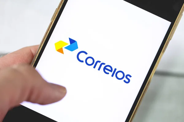 Stock image Correios application on the phone