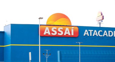 Brasilia, Federal Bölge, Brezilya. Mart, 16, 2023. Assai 'nin atacadista şirket logosu..