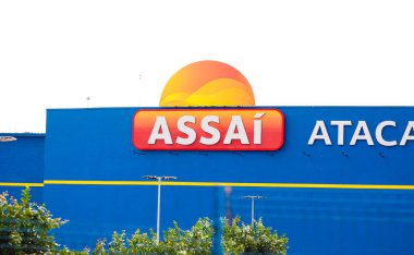 Brasilia, Federal Bölge, Brezilya. Mart, 16, 2023. Assai 'nin atacadista şirket logosu..