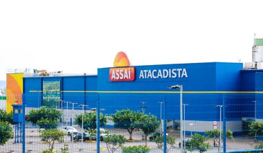 Brasilia, Federal Bölge, Brezilya. Mart, 16, 2023. Assai 'nin atacadista şirket logosu..