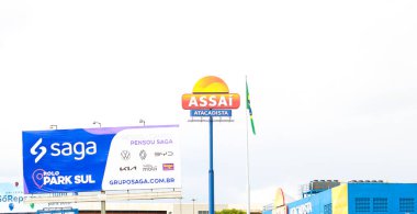 Brasilia, Federal Bölge, Brezilya. Mart, 16, 2023. Assai 'nin atacadista şirket logosu..