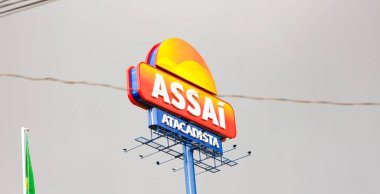 Brasilia, Federal Bölge, Brezilya. Mart, 16, 2023. Assai 'nin atacadista şirket logosu..