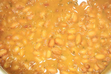 Lezzetli yemekler, organik fasulye pişirmek. 