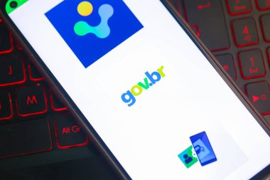 Brasilia, Federal Bölge, Brezilya. Nisan, 05, 2023. Gov.br web sitesini gösteren bir cep telefonu ekranı.