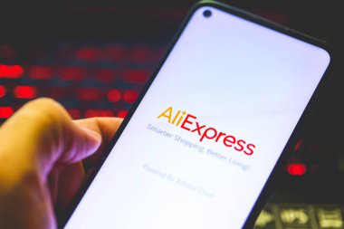 Brasilia, Federal Bölge, Brezilya - Nisan 2023. Akıllı telefon ekranında ekspres uygulama logosu