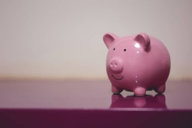 Pembe kumbaranın yakın çekim görüntüsü. Finans kavramı.