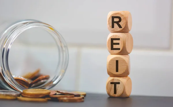 Akronym Reit Real Estate Investment Trust Skriven Trä Kuber Och — Stockfoto