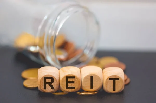 Akronym Reit Real Estate Investment Trust Skriven Trä Kuber Och — Stockfoto